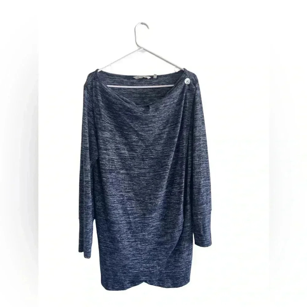 Soft Surroundings Spring Air Pullover Size M Evening Blue Tulip Wrap